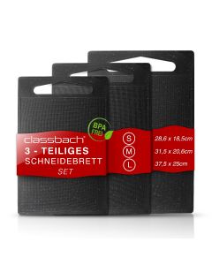 Classbach 3er Set Schneidebretter in Granitoptik C-SB 4012 K schwarz